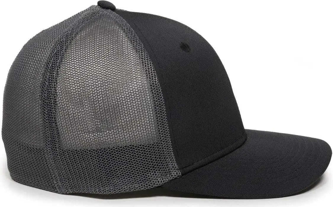 OC Sports CT120M Extra-flexible Slight Pre-curved Visor - Black Graphite