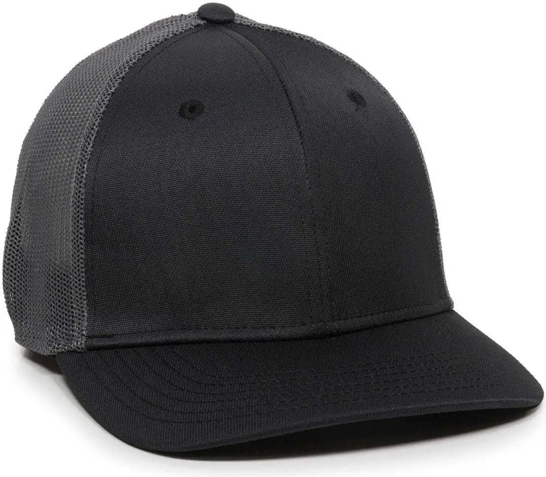 OC Sports CT120M Extra-flexible Slight Pre-curved Visor - Black Graphite - Black Dark Gray / 6 3/4’’ - 7 1/8’’