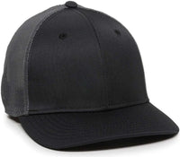 OC Sports CT120M Extra-flexible Slight Pre-curved Visor - Black Graphite - Black Dark Gray / 6 3/4’’ - 7 1/8’’