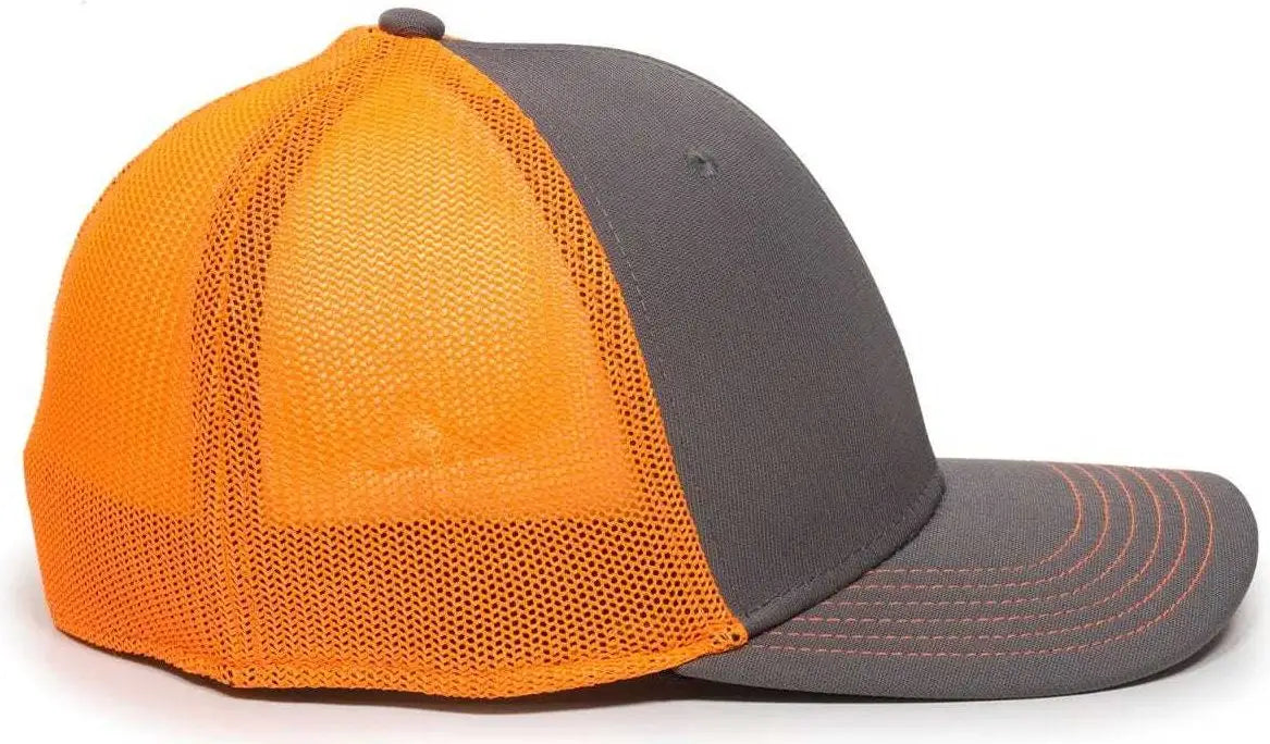 OC Sports CT120M Extra-flexible Slight Pre-curved Visor - Graphite Neon Orange