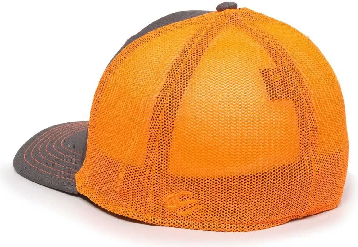 OC Sports CT120M Extra-flexible Slight Pre-curved Visor - Graphite Neon Orange