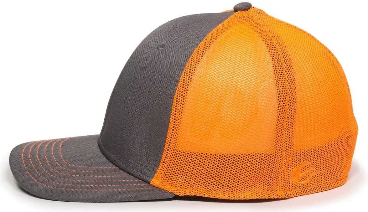 OC Sports CT120M Extra-flexible Slight Pre-curved Visor - Graphite Neon Orange