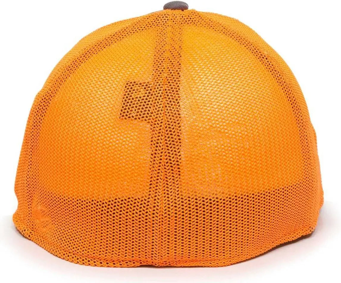 OC Sports CT120M Extra-flexible Slight Pre-curved Visor - Graphite Neon Orange