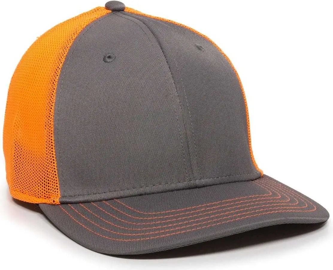 OC Sports CT120M Extra-flexible Slight Pre-curved Visor - Graphite Neon Orange - Dark Gray Orange / 6 3/8’’ - 6 3/4’’