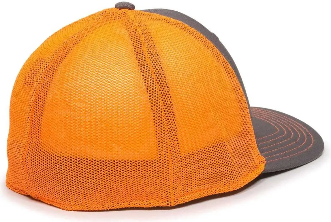 OC Sports CT120M Extra-flexible Slight Pre-curved Visor - Graphite Neon Orange