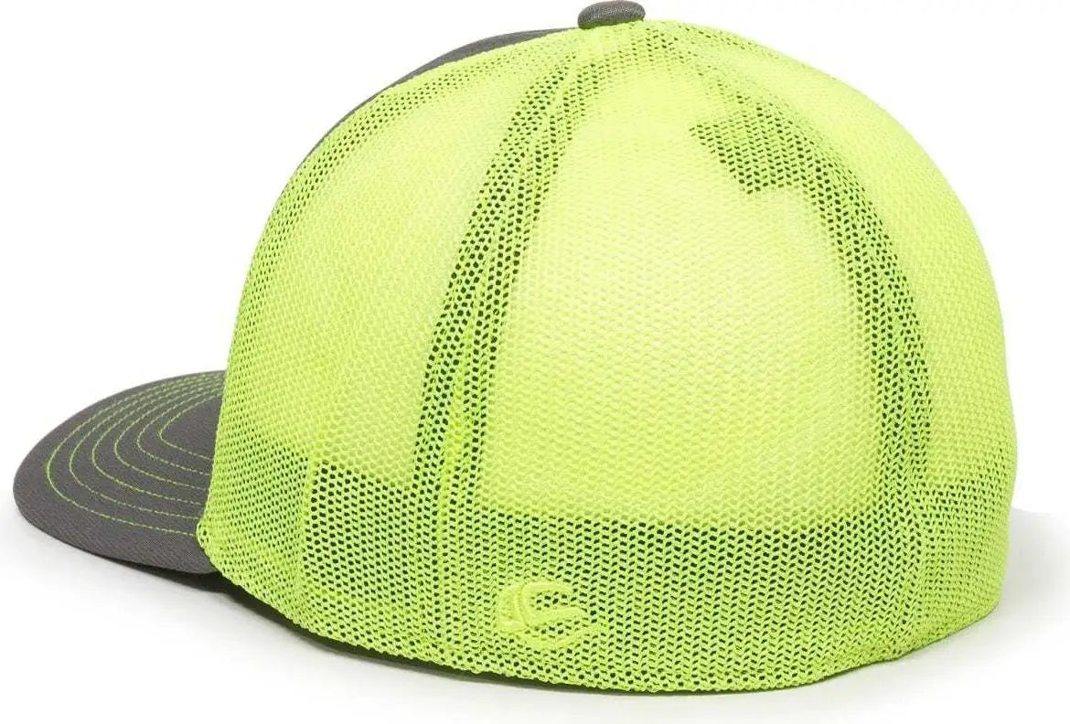 OC Sports CT120M Extra-flexible Slight Pre-curved Visor - Graphite Neon Yellow