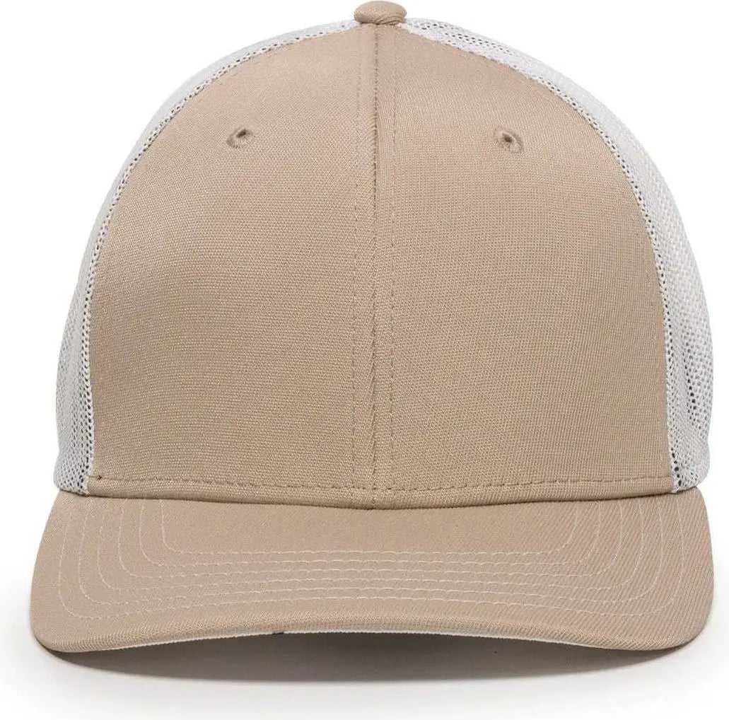 OC Sports CT120M Extra-flexible Slight Pre-curved Visor - Khaki White
