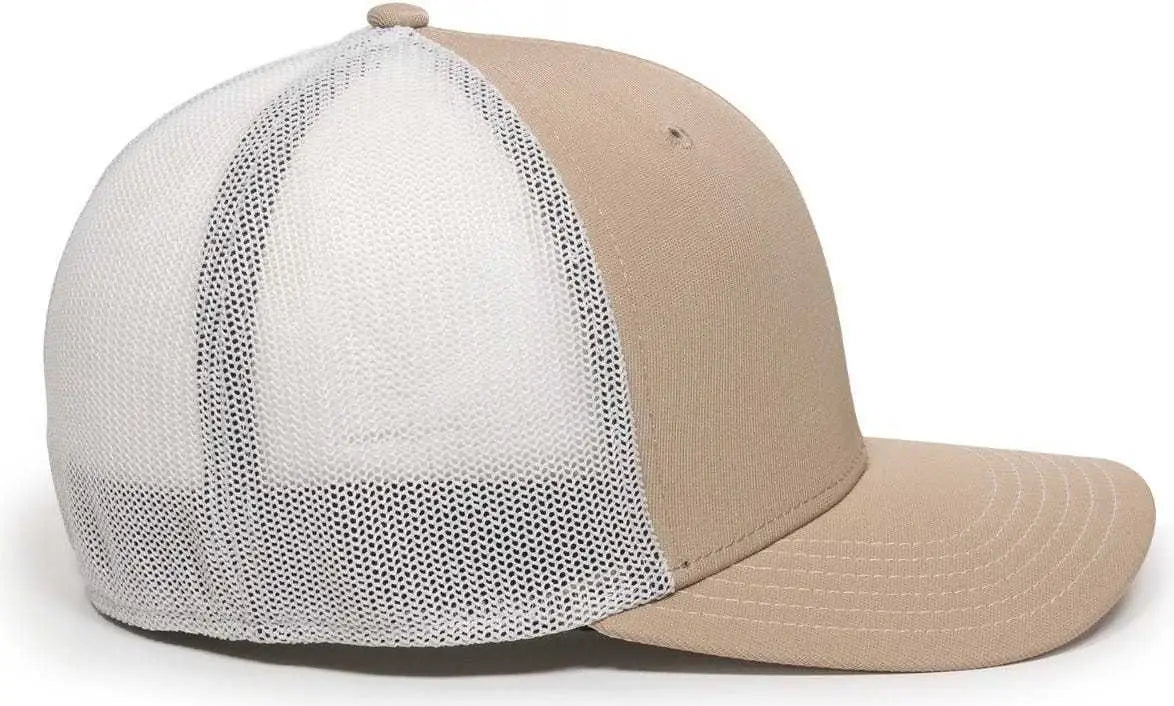 OC Sports CT120M Extra-flexible Slight Pre-curved Visor - Khaki White
