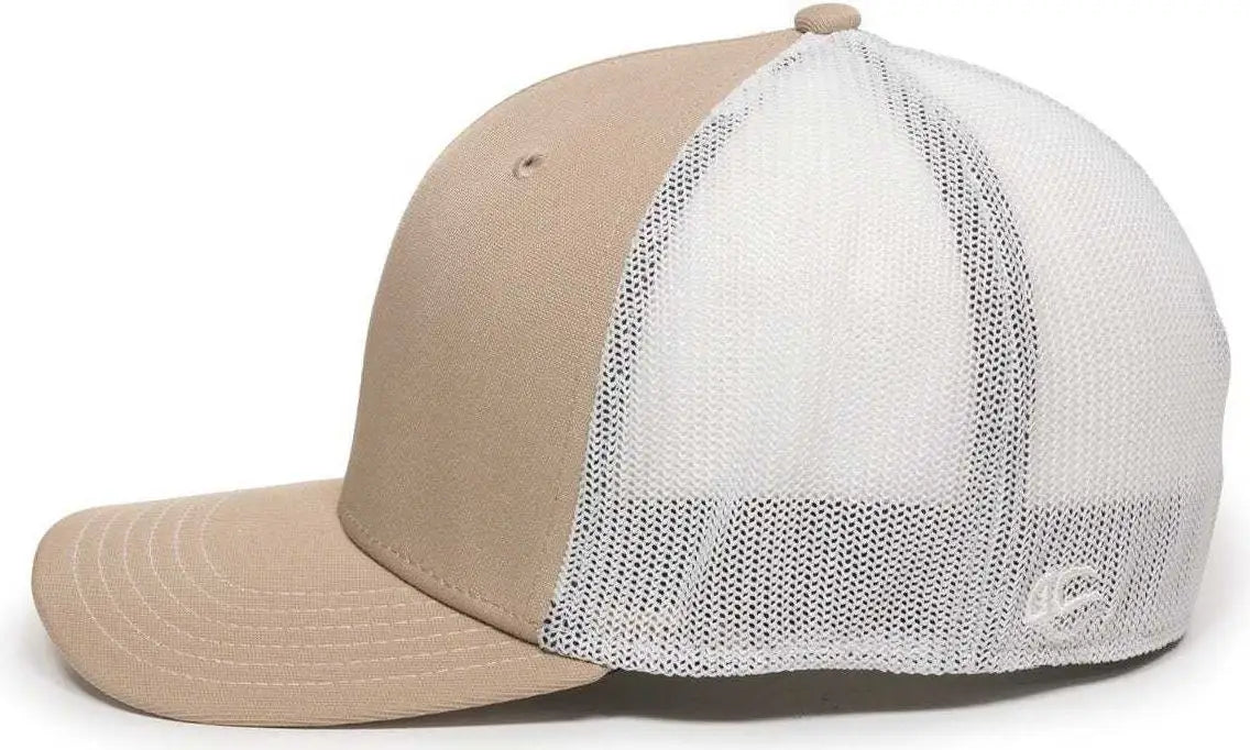 OC Sports CT120M Extra-flexible Slight Pre-curved Visor - Khaki White
