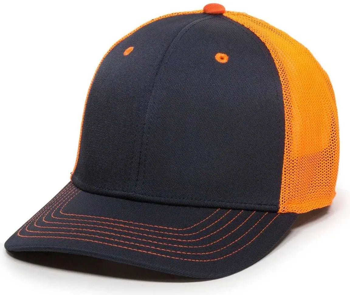 OC Sports CT120M Extra-flexible Slight Pre-curved Visor - Navy Neon Orange
