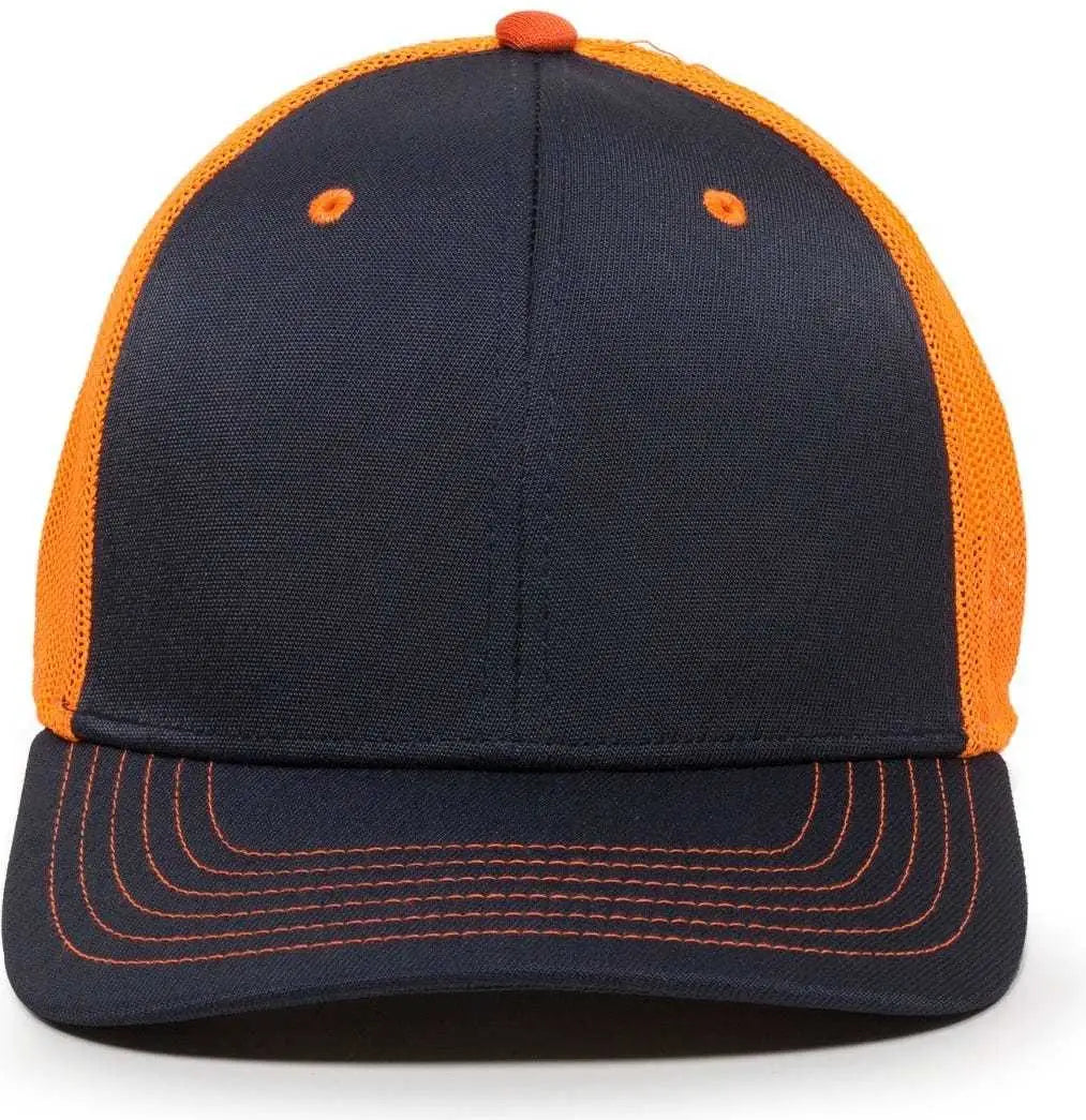 OC Sports CT120M Extra-flexible Slight Pre-curved Visor - Navy Neon Orange