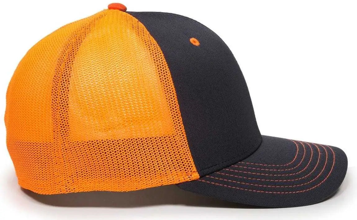 OC Sports CT120M Extra-flexible Slight Pre-curved Visor - Navy Neon Orange