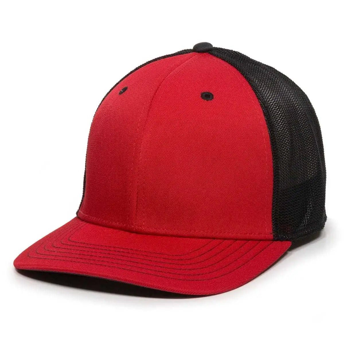 OC Sports CT120M Extra-flexible Slight Pre-curved Visor - Red Black
