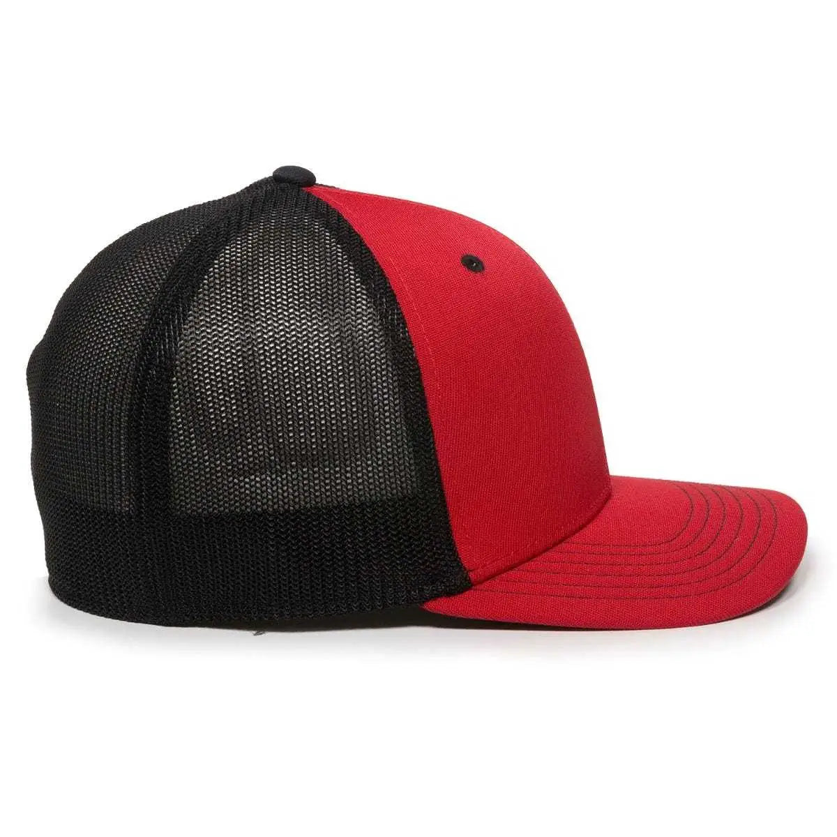 OC Sports CT120M Extra-flexible Slight Pre-curved Visor - Red Black