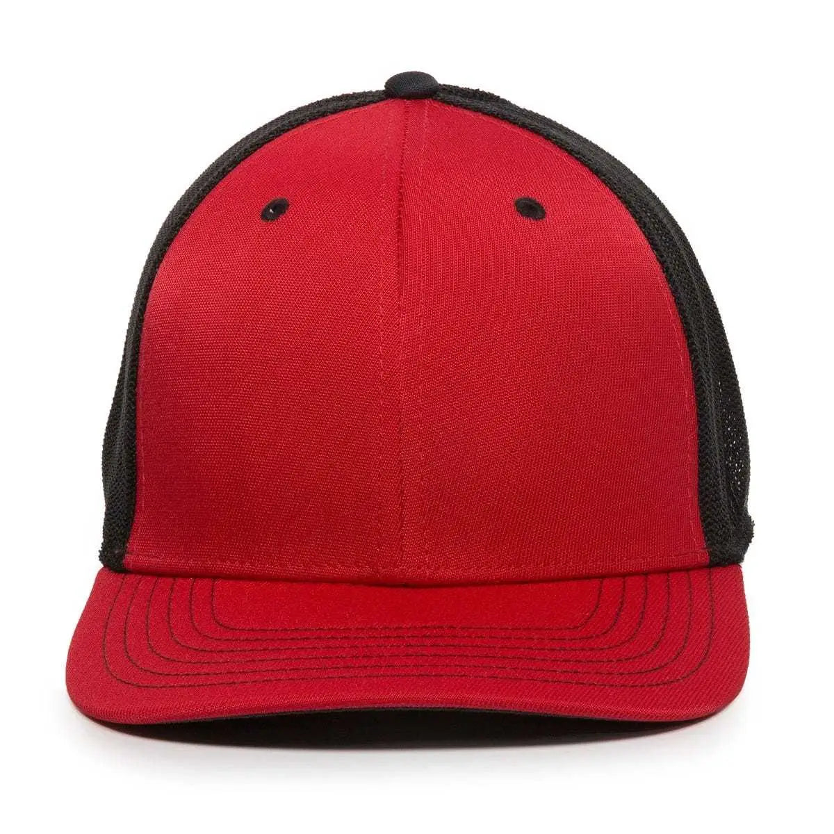 OC Sports CT120M Extra-flexible Slight Pre-curved Visor - Red Black