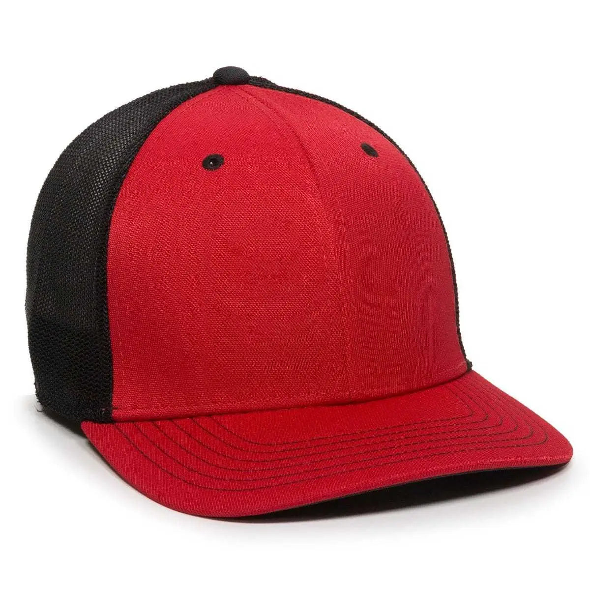 OC Sports CT120M Extra-flexible Slight Pre-curved Visor - Red Black