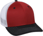 OC Sports CT120M Extra-flexible Slight Pre-curved Visor - Red White Black - Red Black / 6 3/4’’ - 7 1/8’’