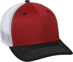 OC Sports CT120M Extra-flexible Slight Pre-curved Visor - Red White Black - Red Black / 6 3/4’’ - 7 1/8’’