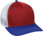 OC Sports CT120M Extra-flexible Slight Pre-curved Visor - Red White Royal - Red Royal / 6 3/4’’ - 7 1/8’’