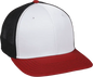 OC Sports CT120M Extra-flexible Slight Pre-curved Visor - White Black Red - White Red / 6 3/8’’ - 6 3/4’’