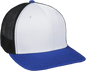 OC Sports CT120M Extra-flexible Slight Pre-curved Visor - White Black Royal - White Royal / 6 3/4’’ - 7 1/8’’