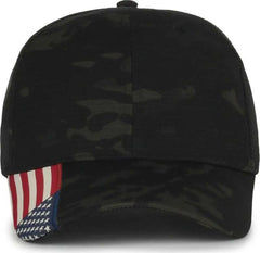 OC Sports CWF-405 Multicam Cap with Flag Visor Cap - Multicam Black - Multicam Black / OSFM