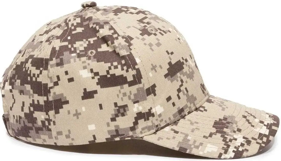 OC Sports DC-610 Cotton Twill Digital Camo Cap - Khaki - Khaki / 6 7/8’’ - 7 1/2’’