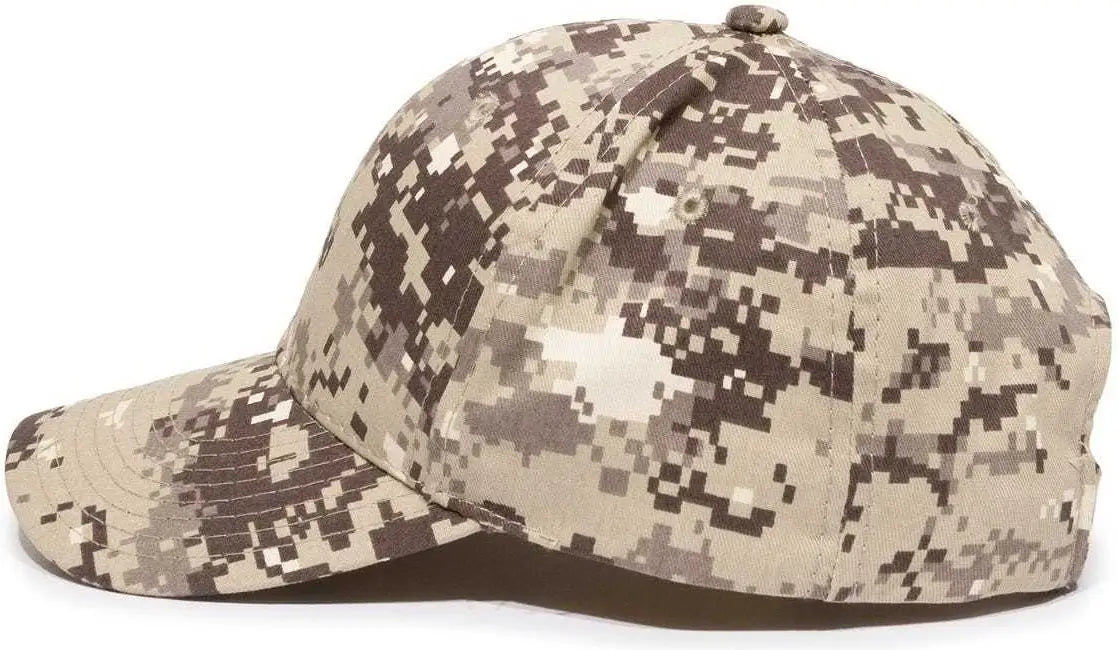 OC Sports DC-610 Cotton Twill Digital Camo Cap - Khaki - Khaki / 6 7/8’’ - 7 1/2’’
