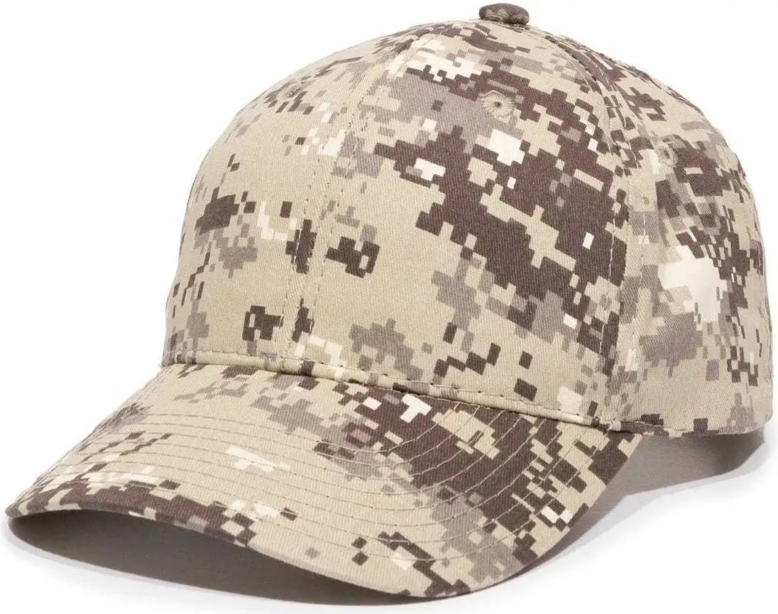 OC Sports DC-610 Cotton Twill Digital Camo Cap - Khaki - Khaki / 6 7/8’’ - 7 1/2’’