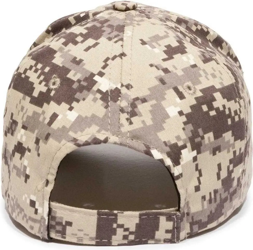OC Sports DC-610 Cotton Twill Digital Camo Cap - Khaki - Khaki / 6 7/8’’ - 7 1/2’’