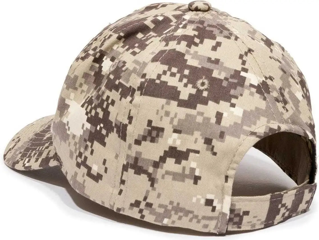 OC Sports DC-610 Cotton Twill Digital Camo Cap - Khaki - Khaki / 6 7/8’’ - 7 1/2’’