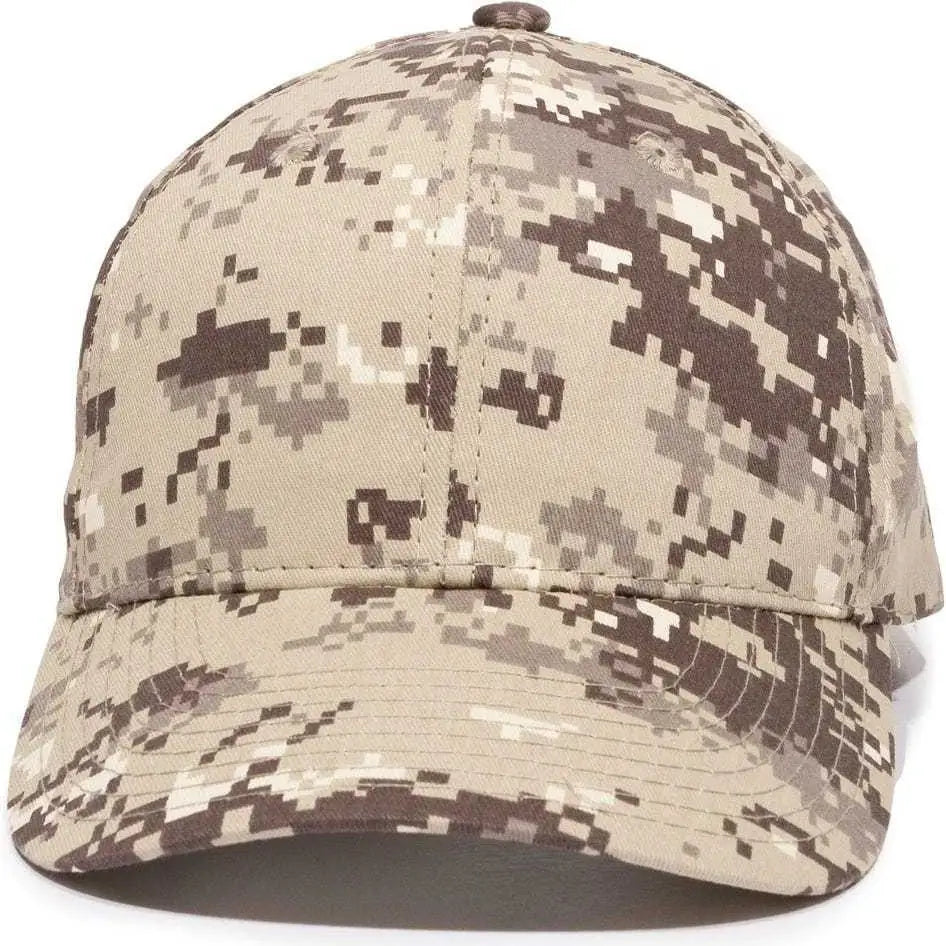 OC Sports DC-610 Cotton Twill Digital Camo Cap - Khaki - Khaki / 6 7/8’’ - 7 1/2’’