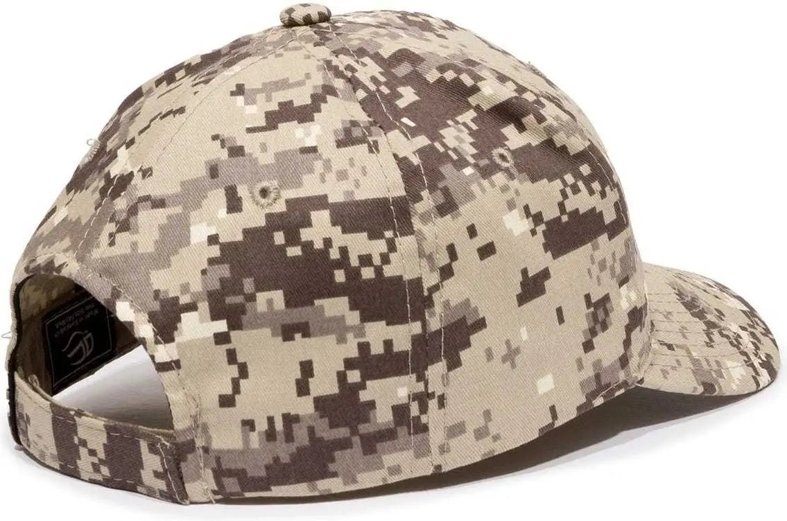 OC Sports DC-610 Cotton Twill Digital Camo Cap - Khaki - Khaki / 6 7/8’’ - 7 1/2’’