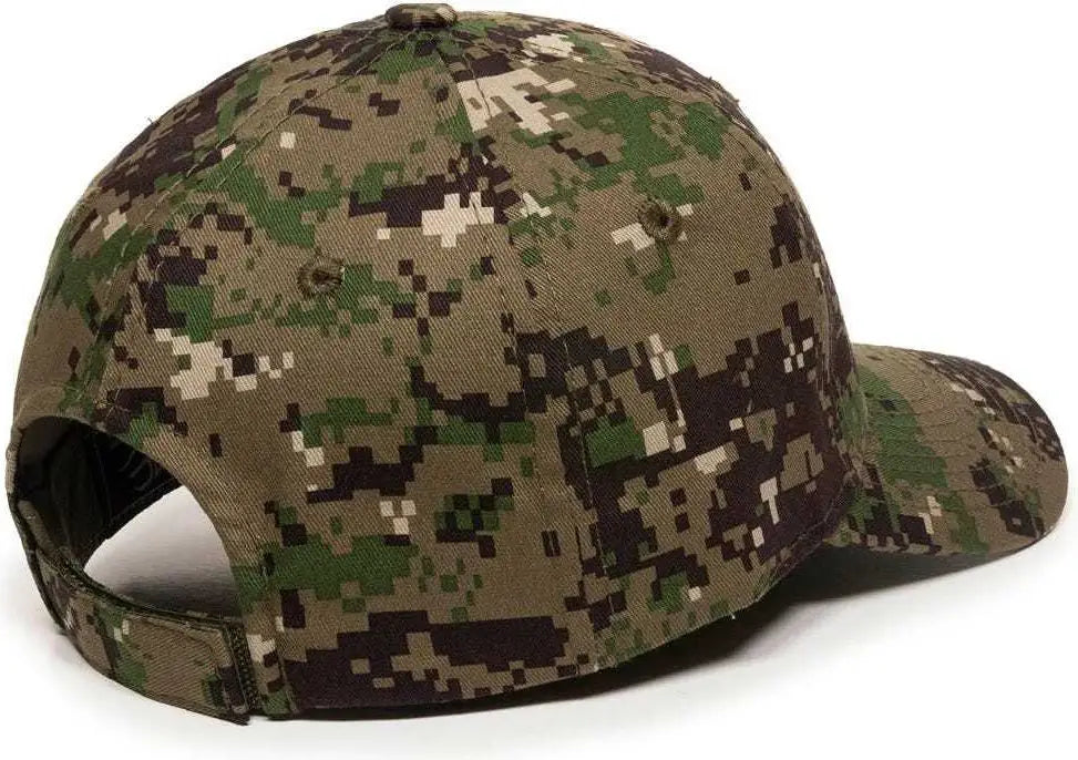 OC Sports DC-610 Cotton Twill Digital Camo Cap - Olive - Olive / 6 7/8’’ - 7 1/2’’