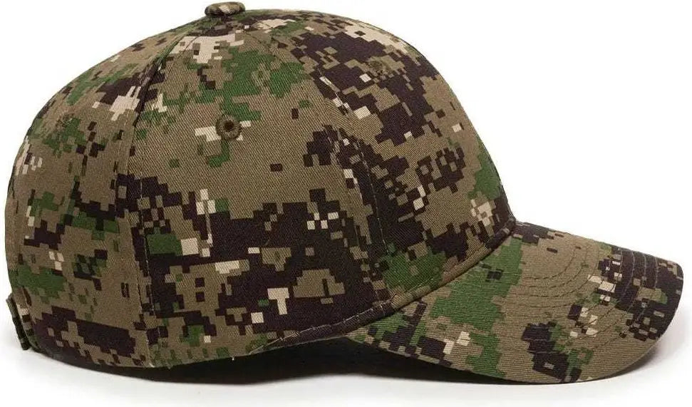 OC Sports DC-610 Cotton Twill Digital Camo Cap - Olive - Olive / 6 7/8’’ - 7 1/2’’