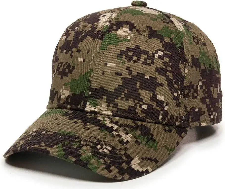 OC Sports DC-610 Cotton Twill Digital Camo Cap - Olive - Olive / 6 7/8’’ - 7 1/2’’