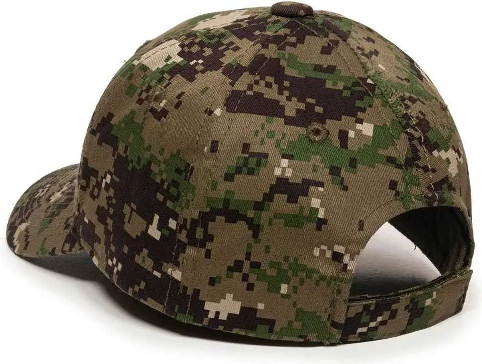 OC Sports DC-610 Cotton Twill Digital Camo Cap - Olive - Olive / 6 7/8’’ - 7 1/2’’