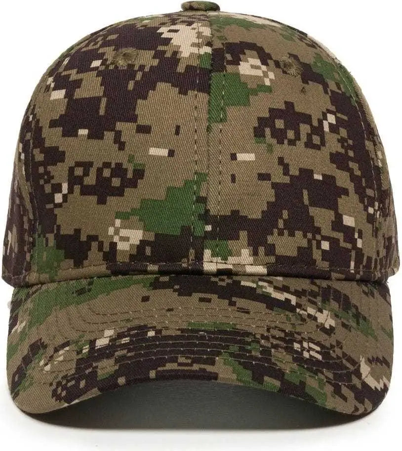 OC Sports DC-610 Cotton Twill Digital Camo Cap - Olive - Olive / 6 7/8’’ - 7 1/2’’