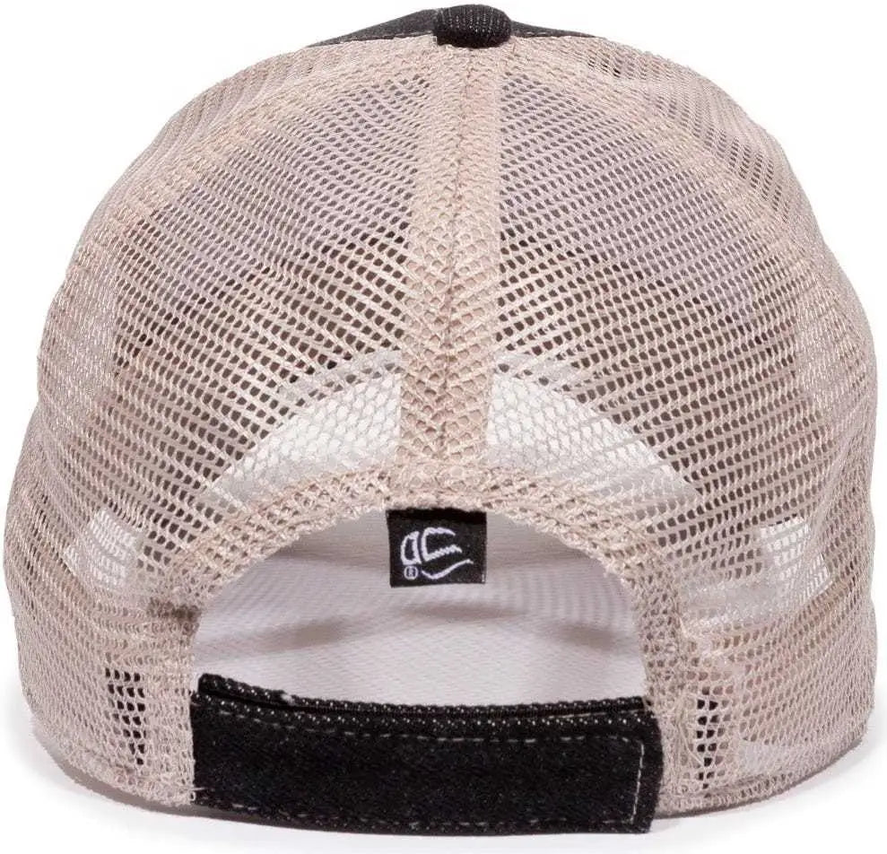 OC Sports DN-200M Adjustable Mesh Back Cap - Black Denim Putty - Black Sand / 6 7/8’’ - 7 1/2’’