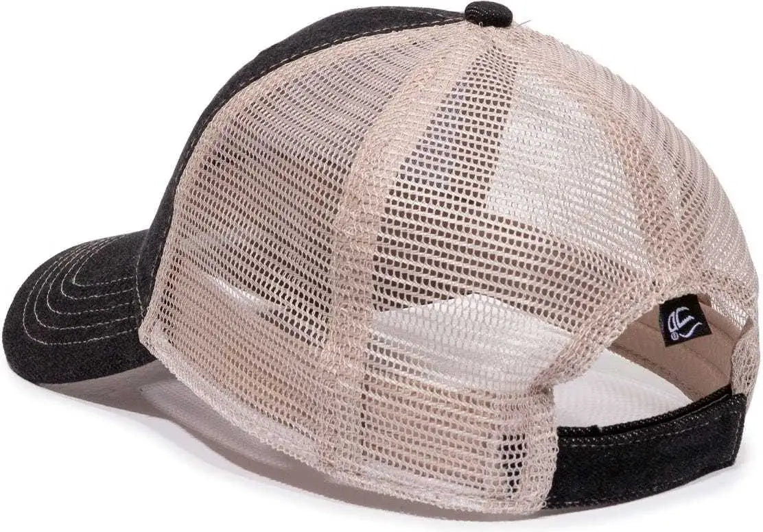OC Sports DN-200M Adjustable Mesh Back Cap - Black Denim Putty - Black Sand / 6 7/8’’ - 7 1/2’’