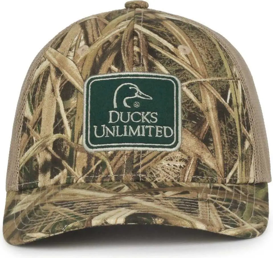 OC Sports DU70 Ducks Unlimited Caps - Mossy Oak Shadow Grass Blades Ducks Unlimited - Mossy Oak Brown / OSFM