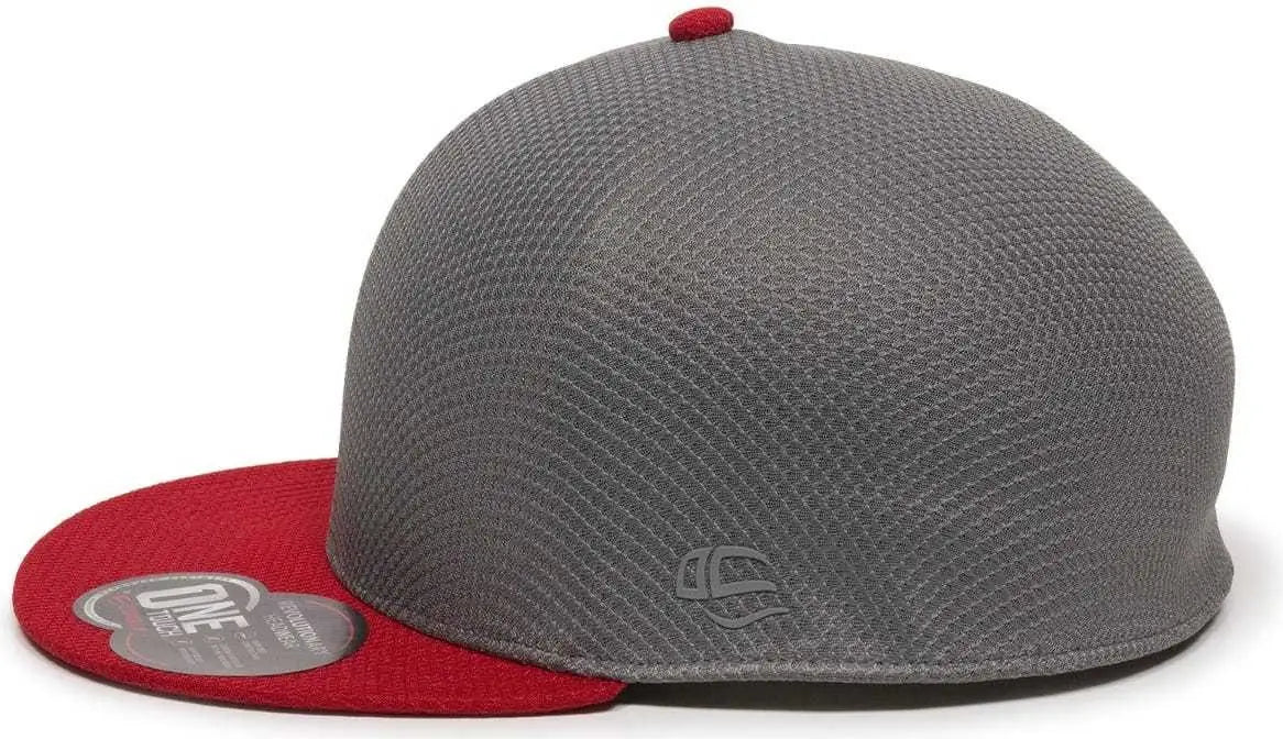 OC Sports EDGE Flexible Fitting Cap - Graphite Red