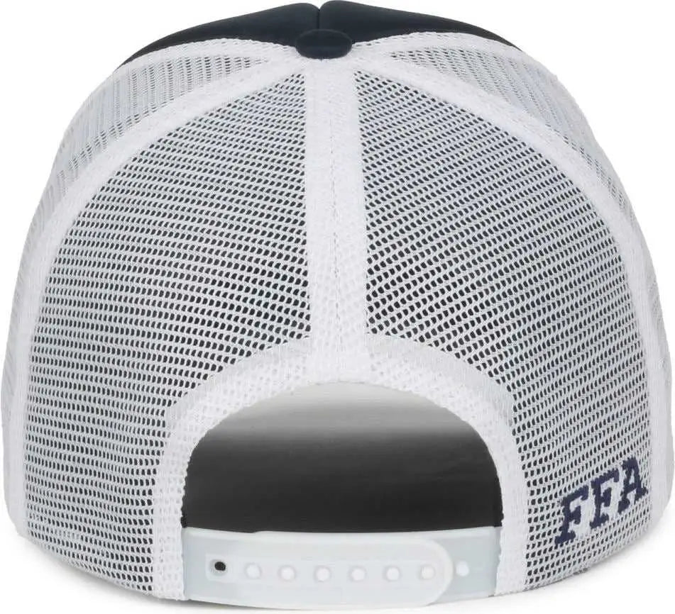 OC Sports FFA-FOAM FFA Foam Mesh Back with Cord - Navy White - White / OSFM