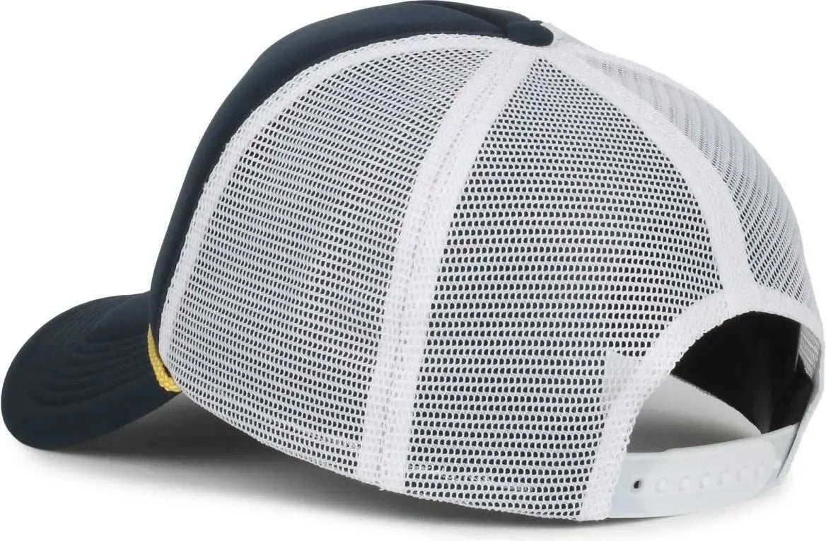 OC Sports FFA-FOAM FFA Foam Mesh Back with Cord - Navy White - White / OSFM