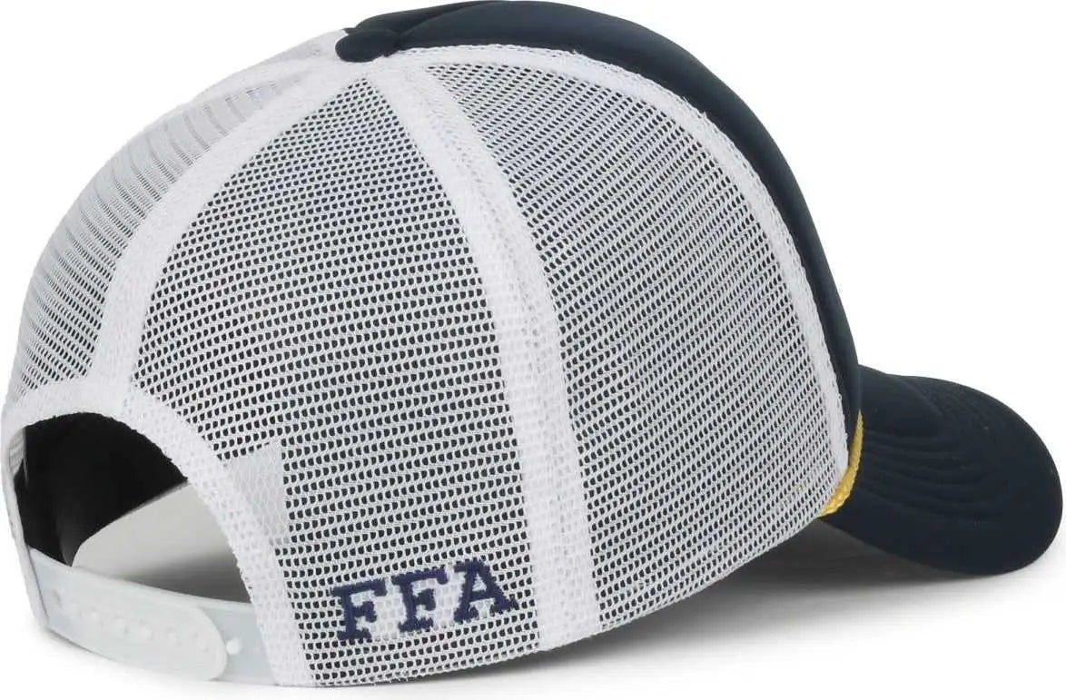 OC Sports FFA-FOAM FFA Foam Mesh Back with Cord - Navy White - White / OSFM