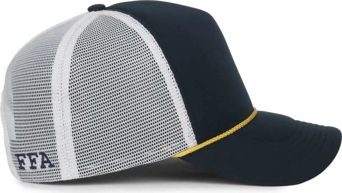 OC Sports FFA-FOAM FFA Foam Mesh Back with Cord - Navy White - White / OSFM
