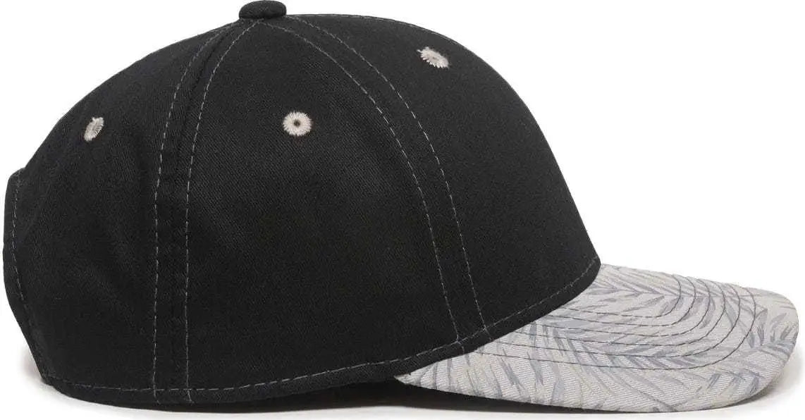 OC Sports FLR-100 Adjustable Cap - Black Light Grey Tropical - Black Light Gray / 6 7/8’’ - 7 1/2’’