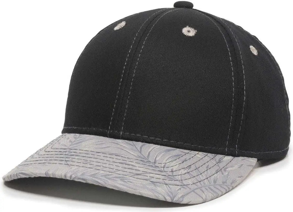 OC Sports FLR-100 Adjustable Cap - Black Light Grey Tropical - Black Light Gray / 6 7/8’’ - 7 1/2’’
