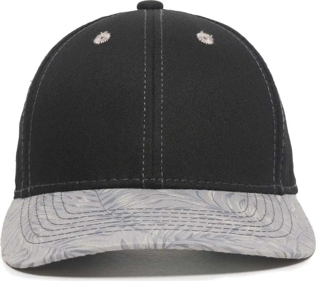 OC Sports FLR-100 Adjustable Cap - Black Light Grey Tropical - Black Light Gray / 6 7/8’’ - 7 1/2’’