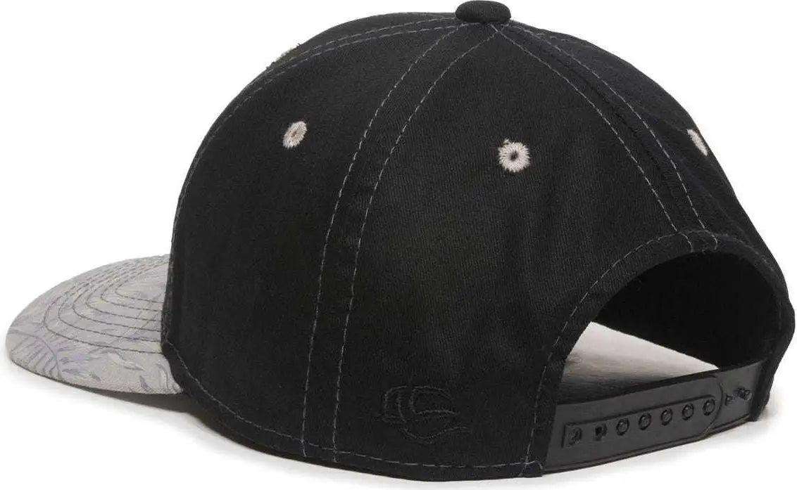 OC Sports FLR-100 Adjustable Cap - Black Light Grey Tropical - Black Light Gray / 6 7/8’’ - 7 1/2’’